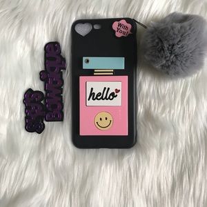iPhone 7/8 Plus Mirror with fur ball Soft Case